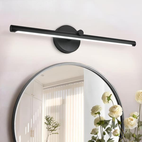 Nafissa 23.78 in. Black LED Vanity Light Bar with 6000K White Light, 15W for Bathroom Living Room Bedroom