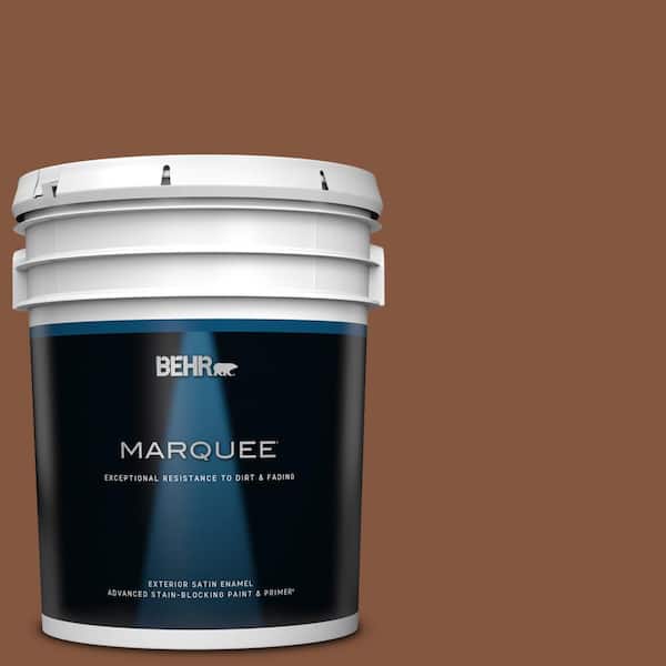 BEHR MARQUEE 5 gal. #230F-7 Florence Brown Satin Enamel Exterior Paint & Primer
