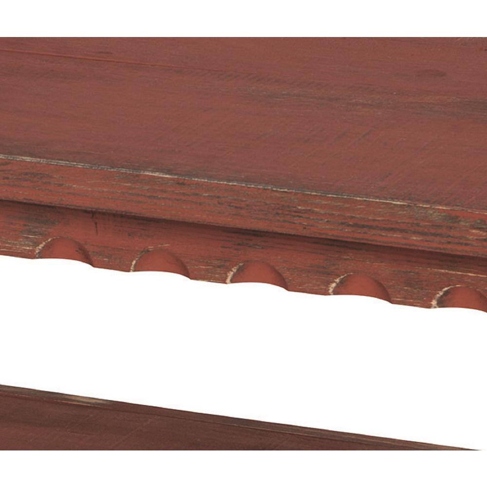 Country Cottage 46'' Red Wood Coffee Table with Storage Shelf