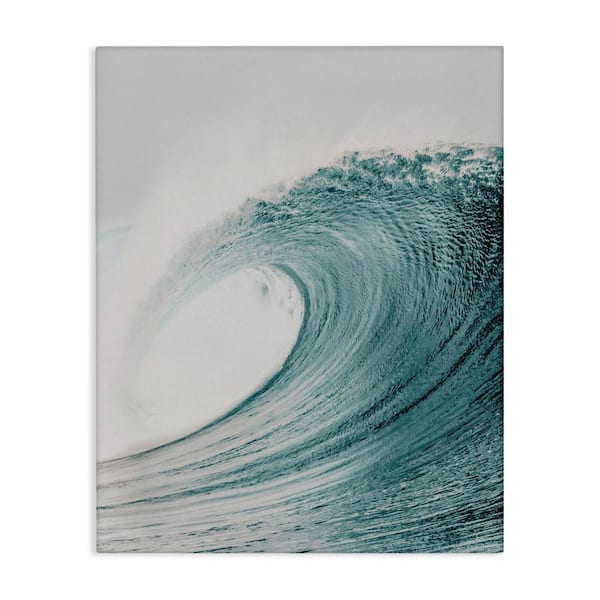 Stupell Industries Big Curled Sea Wave by LSR Design Studio Unframed Coastal Graphic Art Print 48 in. x 36 in.
