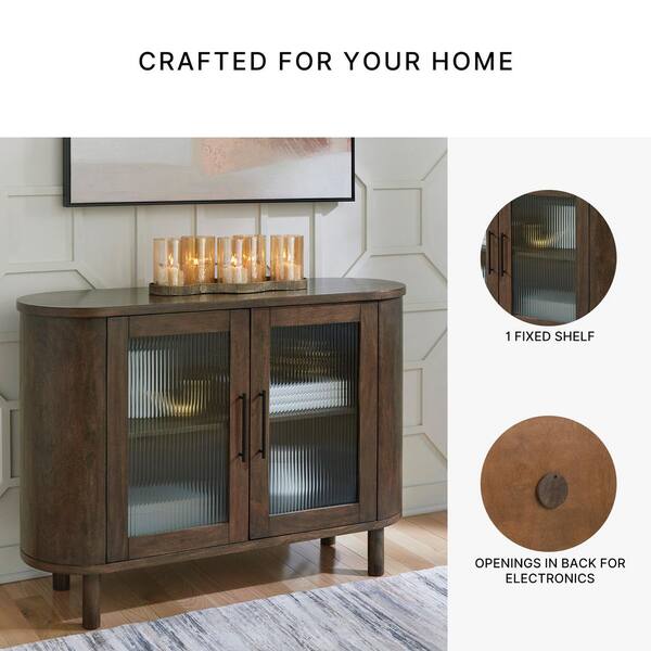 【美品】IDEE SHELF CABINET MEDIUM Signature DESIGN BY ASHLEY Mayridge Medium Brown 34 in. Accent