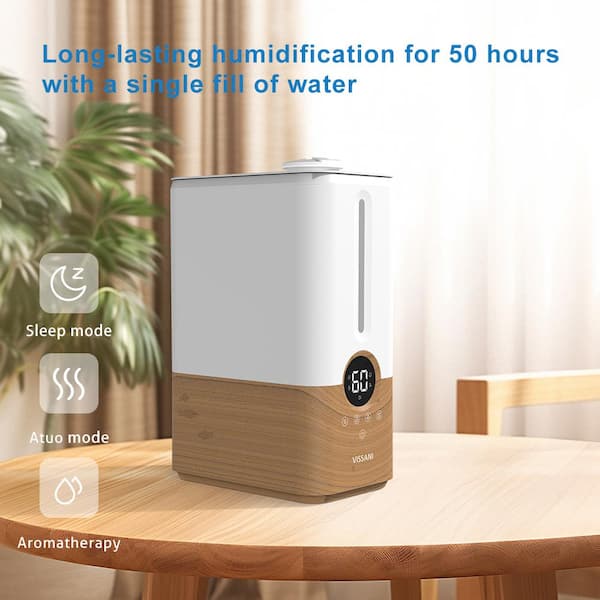 Vissani 1.5 Gal. Ultrasonic Humidifier 360 ° Turning Dual Nozzle