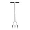 Husky 41 in. Manual Lawn Aerator with 4 Prongs and Large Stepper, Heavy-Duty Garden Lawn Aerator Tool H2405083