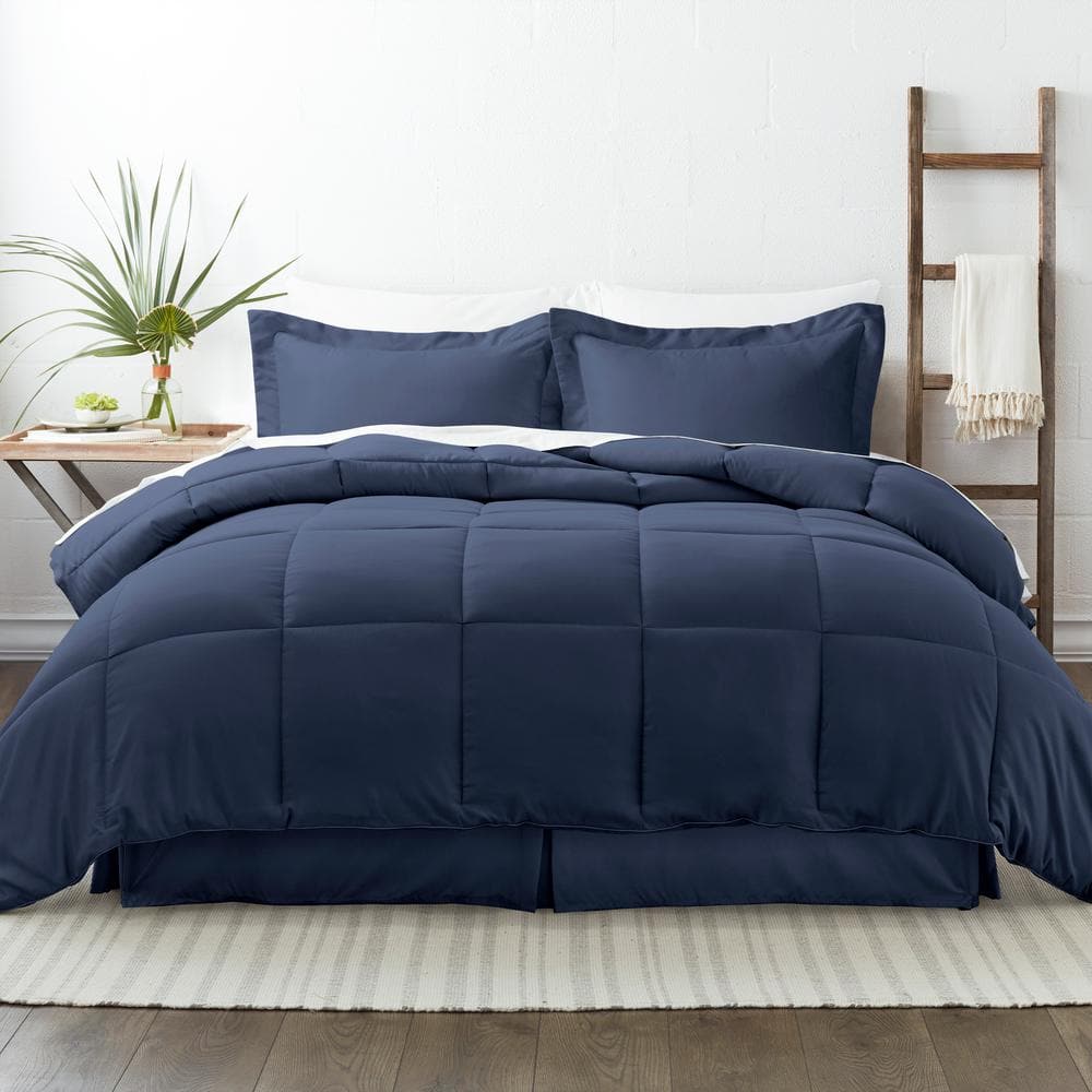 Becky Cameron Performance 8-Piece Navy Full Comforter Set IEH-MULT