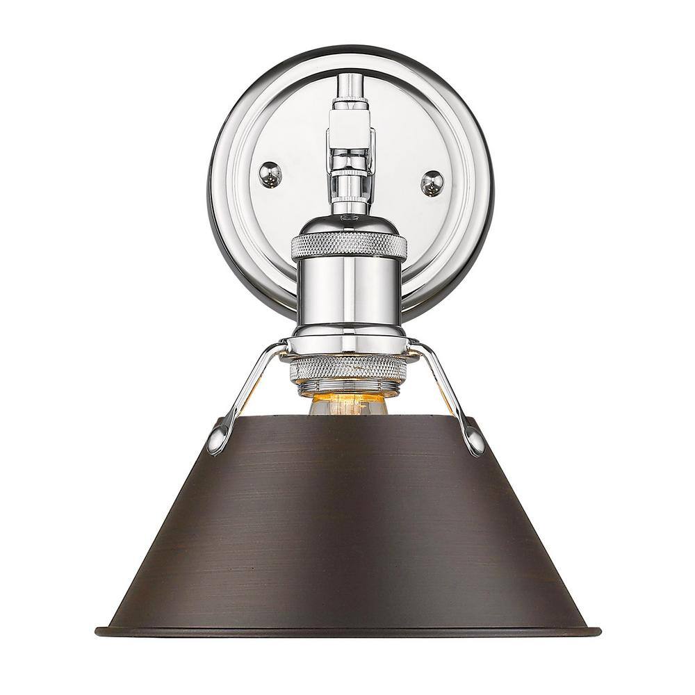 Orwell 1-Light Chrome with Rubbed Bronze Shade Bath Vanity price history on PriceWatchPro