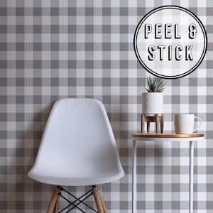 Grey Check Peel and Stick Removable Wallpaper