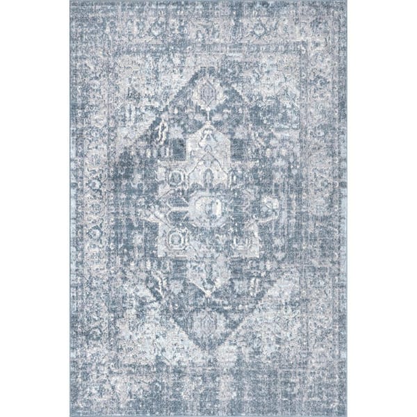 nuLOOM Justine Blue 5 ft. x 8 ft. Persian Area Rug