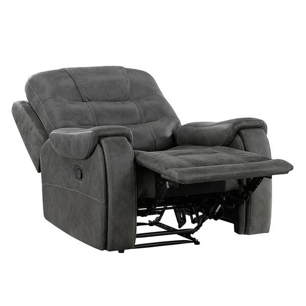 Lazzara Milington Dark Gray Microfiber Upholstery Manual Recliner