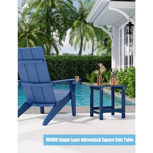 16.7 in. H Navy Square Plastic Adirondack Outdoor Side Table (2-Pack)