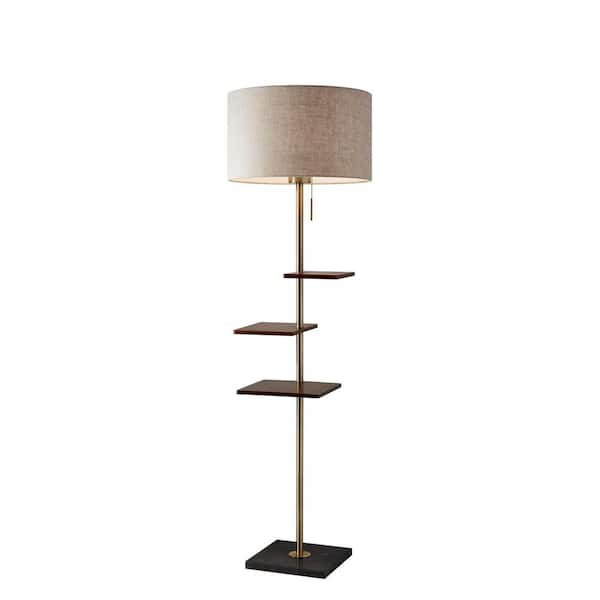 Adesso Griffin 65 in. Brass Floor Lamp