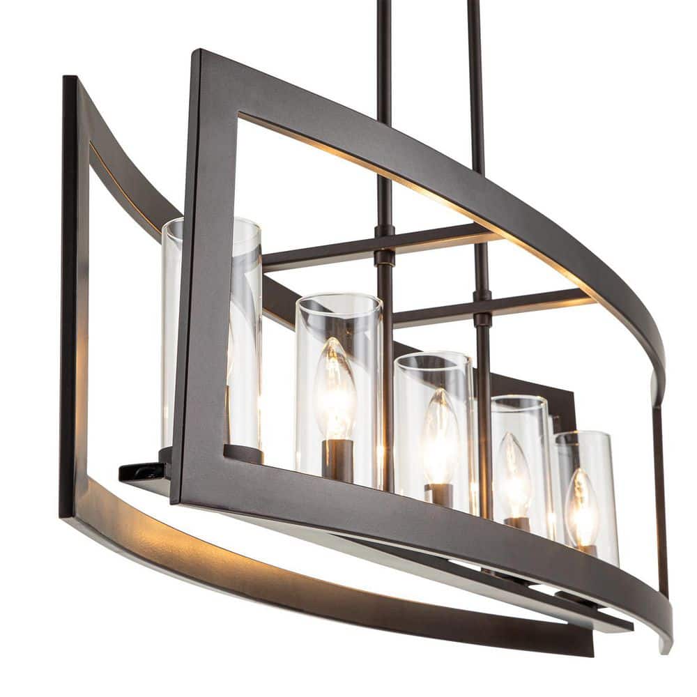 Oil Rubbed Bronze 5-Light Industrial Cage Pendant