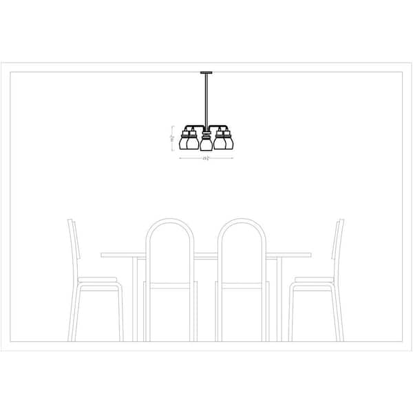 Generation Lighting - Belton 5-Light Midnight Black Down Hanging Chandelier With Clear Seeded Glass Shades