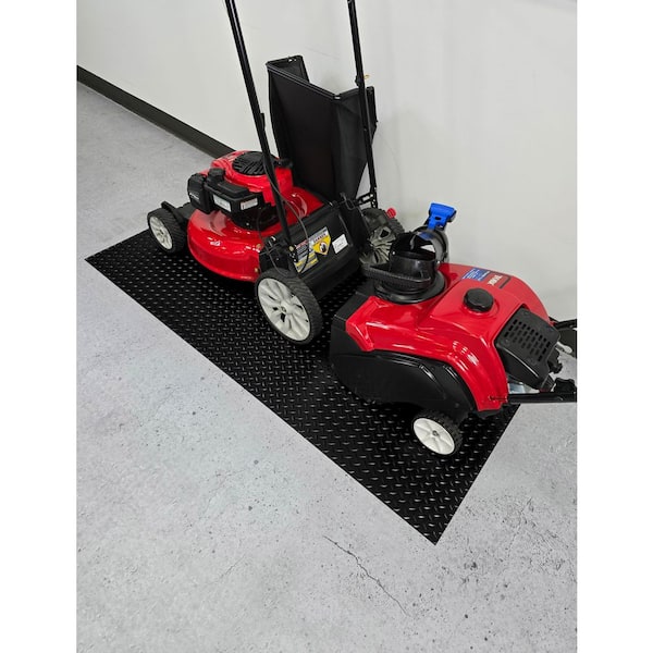 HUSKY Vinyl Garage Flooring Roll Black with Diamond Plate Texture PVC 36 in. x 64 in