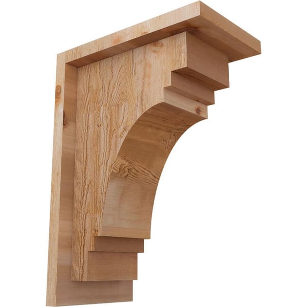 Ekena Millwork 6 in. x 10 in. x 14 in. Western Red Cedar Pescadero Rough Sawn Corbel with Backplate