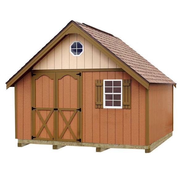 Best Barns Riviera 12 ft. x 16 ft. Wood Storage Shed Kit with Floor Including 4 x 4 Runners