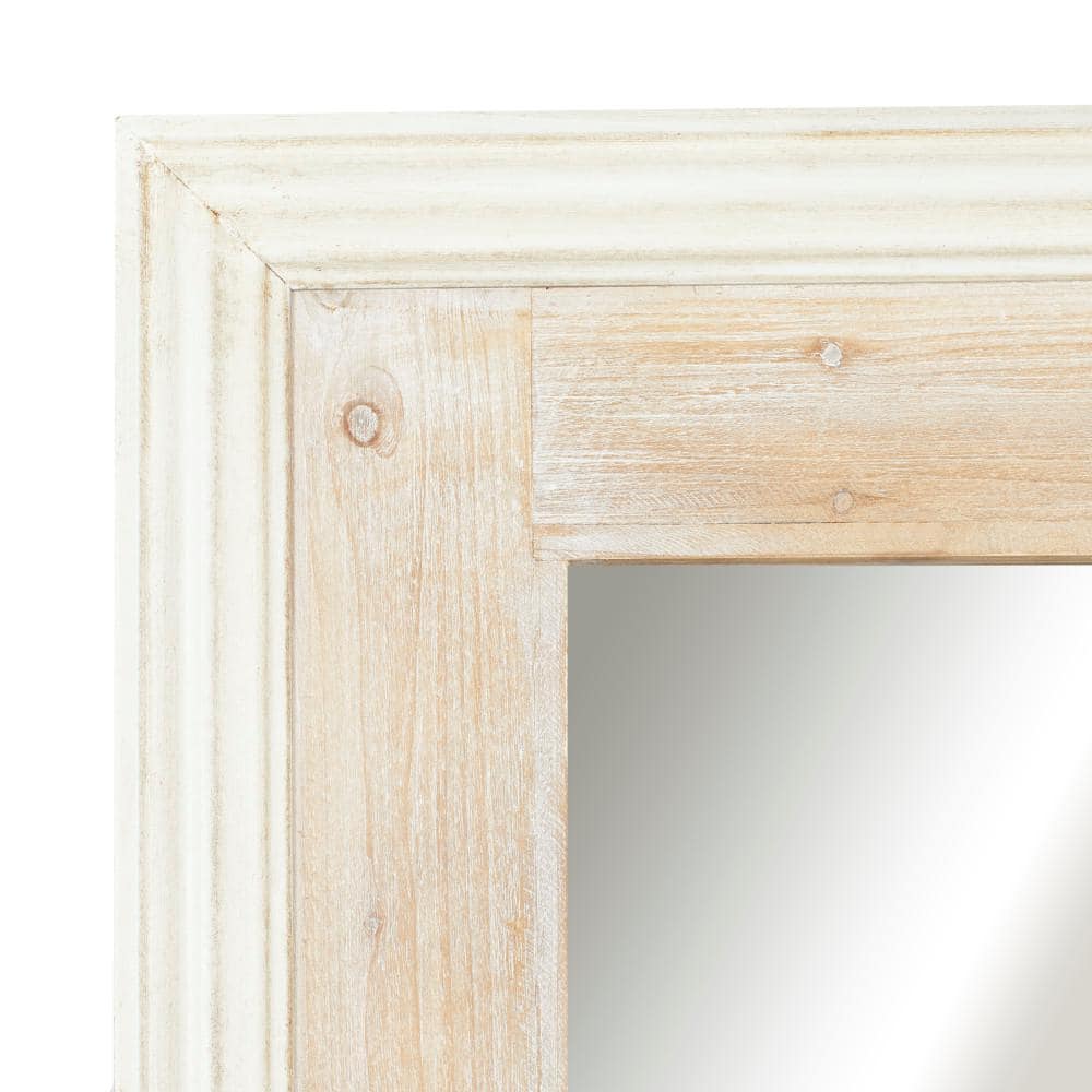 Farmhouse White Weathered Wood Full Length Wall Mirror