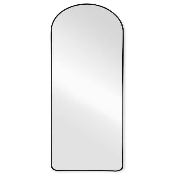 Dovelina 71 in. x 28 in. Modern Full Length Arch Mirror Metal Framed Decorative Mirror in Black