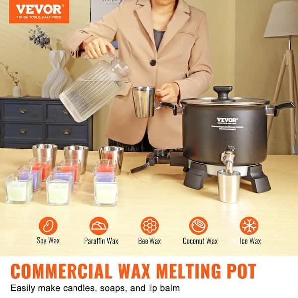 SAINSPEED Wax Melter for Candle Making, [5 Qts] Electric Wax Melter, Large  Electric Candle Wax Melting Pot with Temp Control and Pour Spout for Small- Scale Commercial or Home Use 