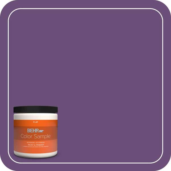 BEHR PREMIUM PLUS 8 oz. #660B-7 Exotic Purple Flat Interior/Exterior Paint & Primer Color Sample
