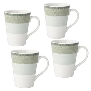 Colorscapes Layers Sage 12 fl. oz. Porcelain Mugs, (Set of 4)