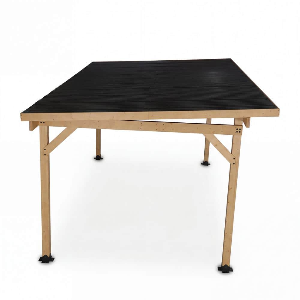 FUFU&GAGA 10 ft. x 17 ft. Natural Cedar Wood Gazebo in Natural