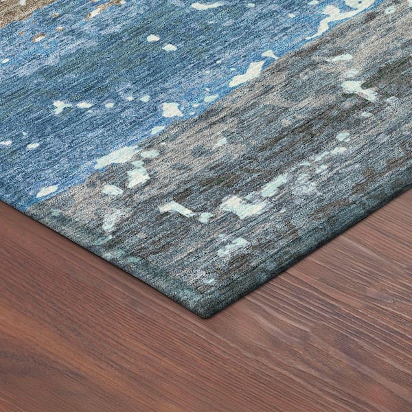 Chantille Machine Washable Indoor/Outdoor Abstract ACN2398 Blue 2 ft. x 7 ft. Runner Rug