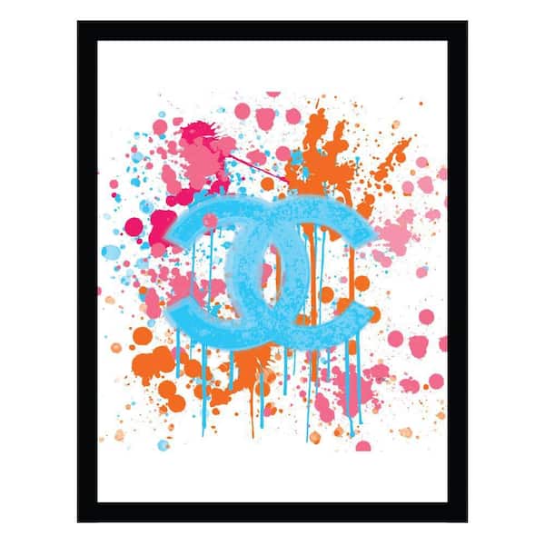VENICE BEACH Collections Fashion Designer Splatter Logo by Fairchild Paris 1 Piece Framed Graphic Print Abstract 18 in. x 14 in.