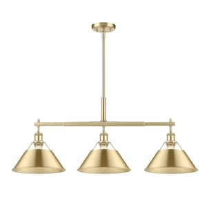 Orwell 100-Watt 3-Light Brushed Champagne Bronze Linear Pendant Light