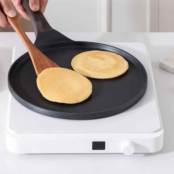 Wudkey 10 in. Black Nonstick Crepe Pan, Granite Coating Dosa Pan