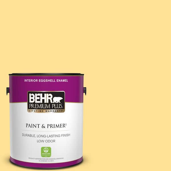 BEHR PREMIUM PLUS 1 gal. #330B-4 Cheerful Hue Eggshell Enamel Low Odor Interior Paint & Primer