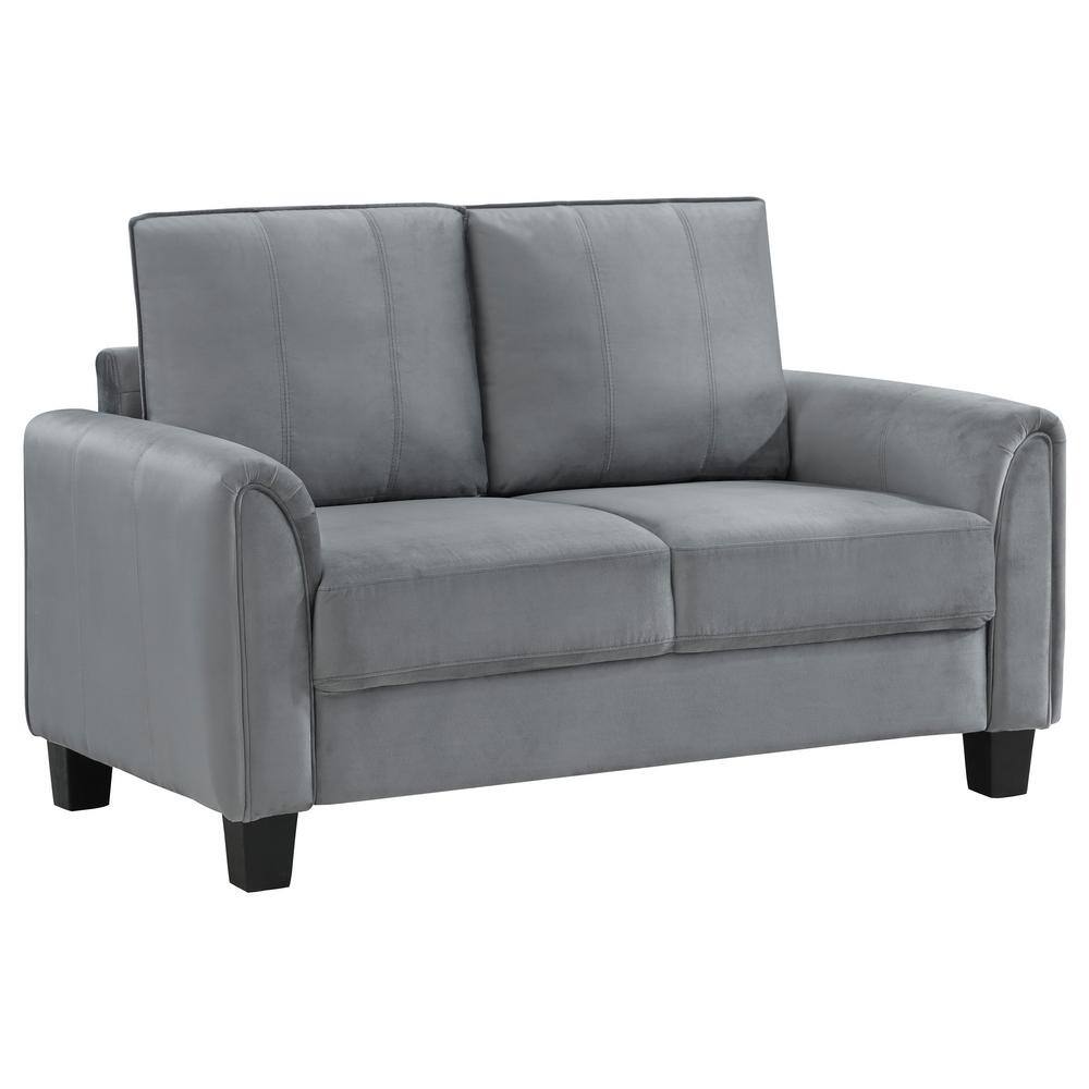 Davis 57 in. Gray Velvet Upholstered 2-Seats Rolled Arm Loveseat price history on PriceWatchPro