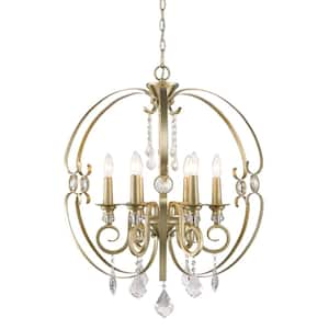 Ella 6-Light White Gold Chandelier