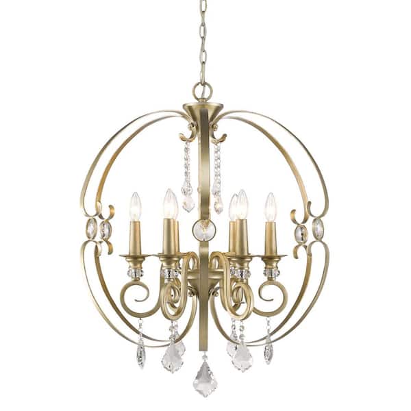Golden Lighting Ella 6-Light White Gold Chandelier