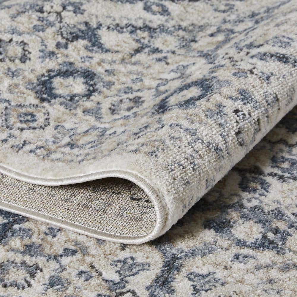 Kehleigh 9' x 12' Blue Synthetic Oriental Area Rug