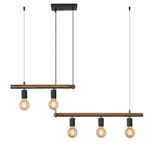 5-Light Brown Kitchen Island Pendant Light, No Bulbs Included