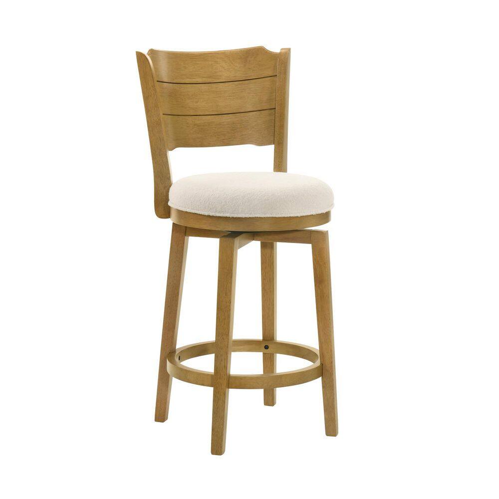 Winsley 39.63 in. H Swivel White/Amber Glow High Back Wood Bar Stool with Boucle Fabric Seat-Set of 3 price history on PriceWatchPro