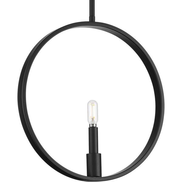 Progress Lighting Breckenridge Collection 15 in. 1Light Matte Black Rustic Farmhouse Statement