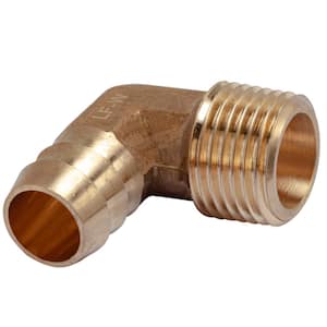 5/8 in. I.D. x 1/2 in. MIP Brass Hose Barb 90-Degree Elbow Fittings (5-Pack)