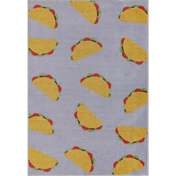 Apollo Multi Tacos Modern Printed Multi Pink 2 ft. x 3 ft. Area Rug