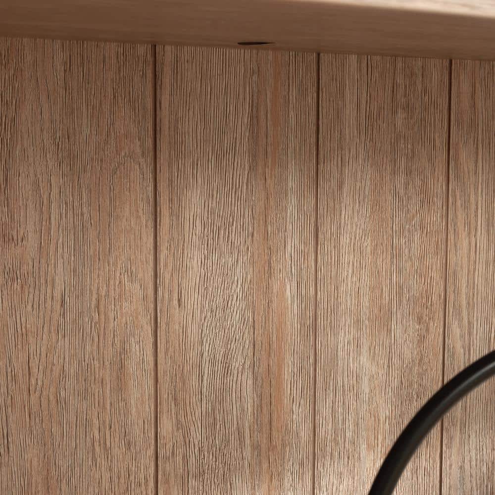 Brushed Oak 66" Hutch with Glass Doors