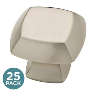 Mandara 1-1/4 in. (32 mm) Classic Satin Nickel Square Cabinet Knobs (25-Pack)