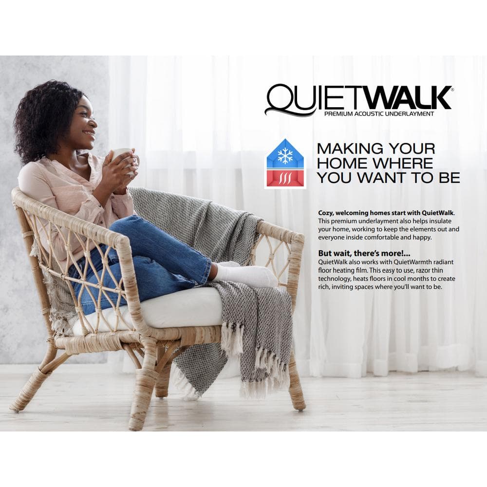 QuietWalk Plus Blue and Gray Felt Flooring Underlayment Roll