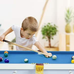 47 in. Folding Billiard Table Pool Game Table for Kids w/Cues and Chalk and Brush