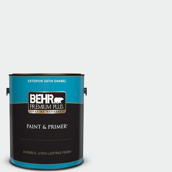 BEHR PREMIUM PLUS 1 gal. #PWN-16 Day Spa Satin Enamel Exterior Paint & Primer