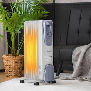 1500-Watt Electric Oil-Filled Radiator Space Heater 7-Fin Thermostat Room Radiant Space Heater