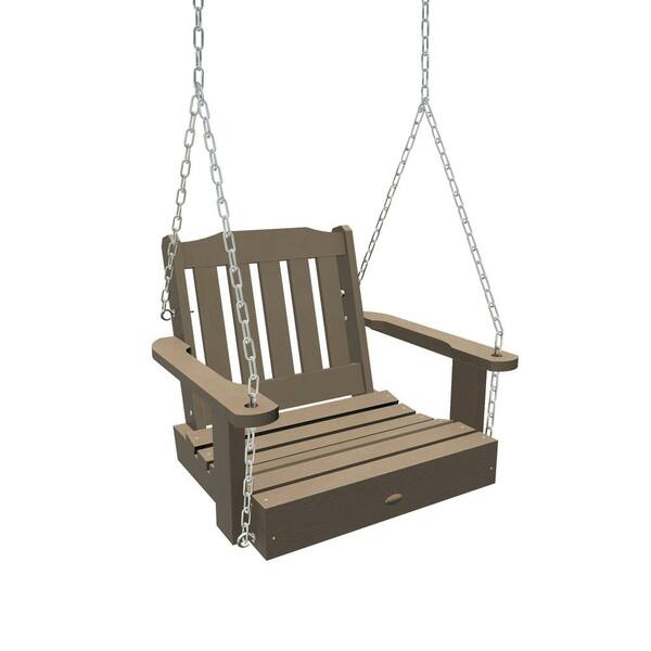 Highwood Lehigh Porch 1Person Plastic Porch Swing ADPORL3WBR The Home Depot