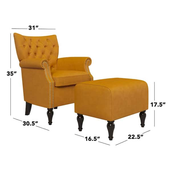 roll arm chair and ottoman