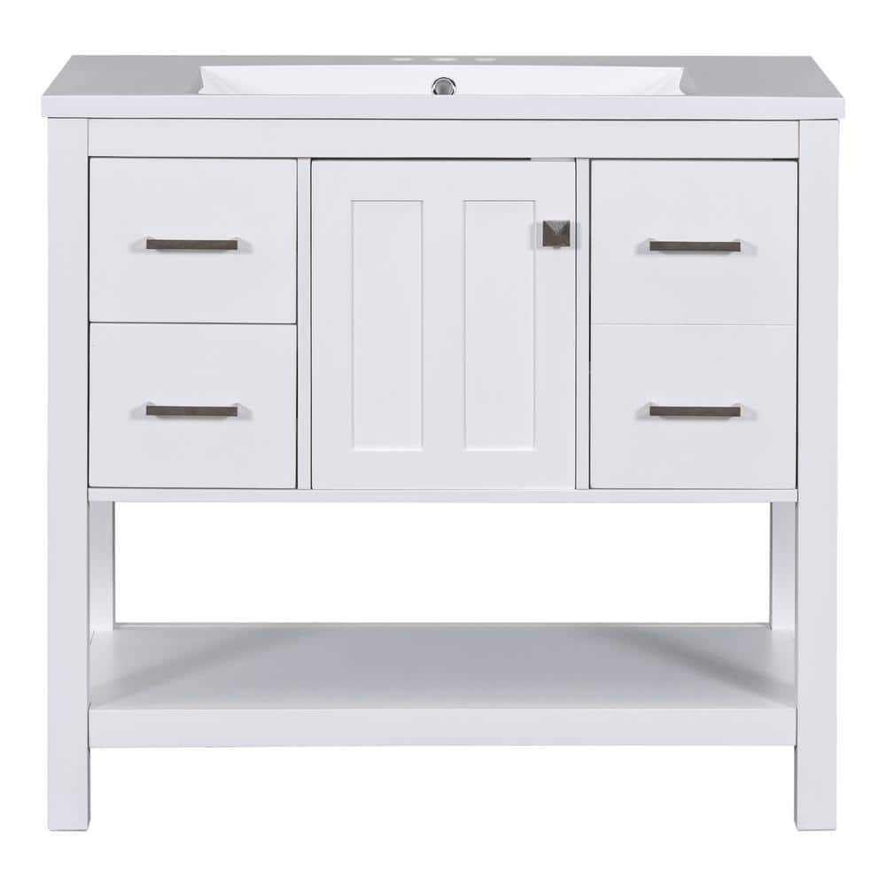 35.4 in. W x 17.8 in. D x 33 in. H Modern Bath Vanity Cabinet without Top i