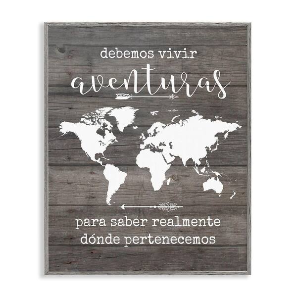 Stupell Industries Our Adventure Translation by Lettered and Lined Gray Framed Typography Giclee Art Print 20 in. x 16 in.