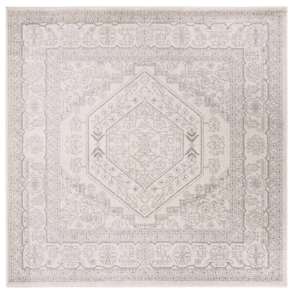 SAFAVIEH Adirondack Ivory/Silver 11 ft. x 11 ft. Border Medallion Square Area Rug